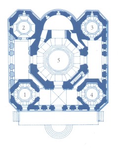 План храма Первый этаж с указанием приделов